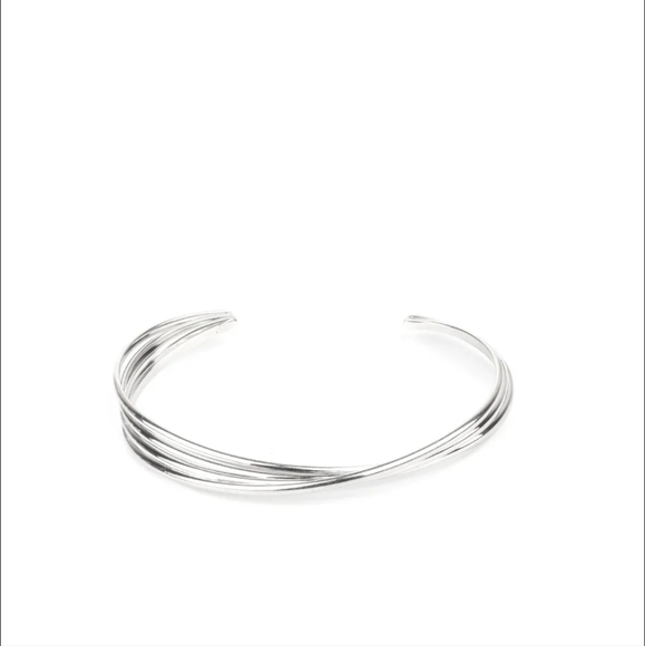 paparazzi Jewelry - Paparazzi Bringing Basics Back Silver Twisted Wire Cuff Bracelet NEW